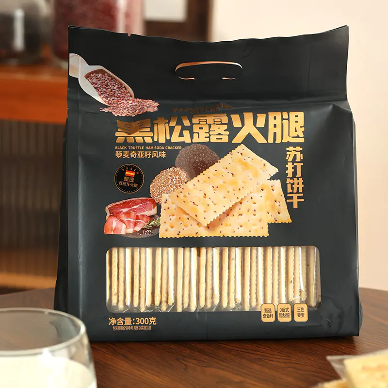 Frisdrankcrackers met zwarte truffelham